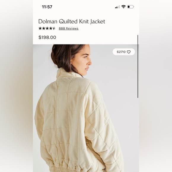 Free People Dolman Quilted Knit Jacket size M - Picture 2 of 5